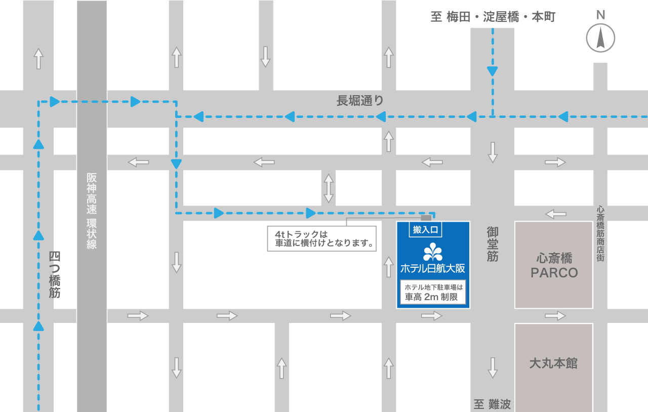 ホテル日航大阪 周辺地図