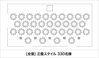 [全室] 正餐スタイル 330名様