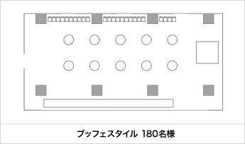 ブッフェスタイル 180名様