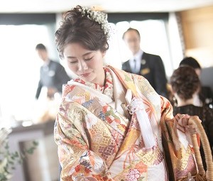 和装結婚式　和婚　色打掛