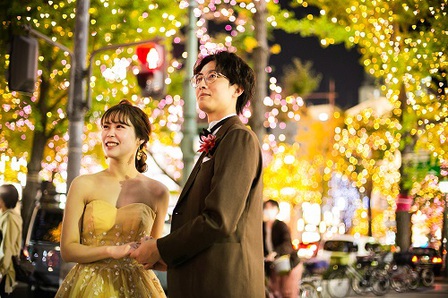 大阪結婚式　クリスマス婚　冬婚　イルミネーション