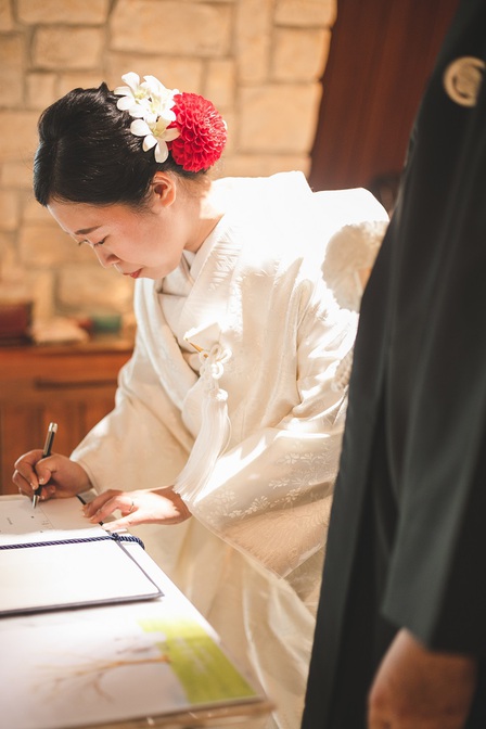 和装　チャペル　人前式　結婚式