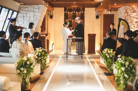 和装　チャペル　人前式　結婚式